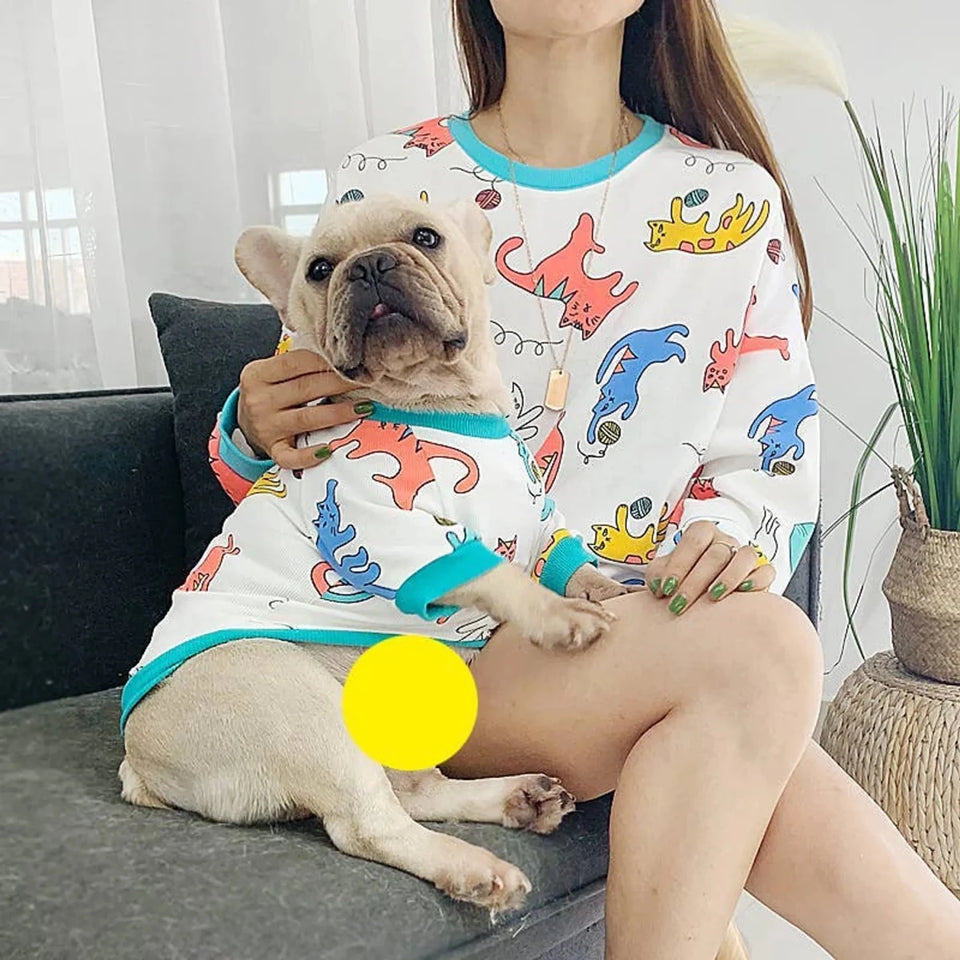 Pawsome Pet Little Dinosaur Matching Set - Pet & Owner Heart Print Cardigan Sweater - Pets Perfect
