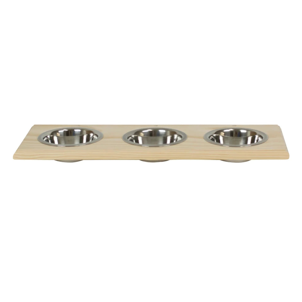 WG Wood Champion Bowl Wall-Mount Pet Dog Food Holder, THREE BOWLS/Pint, view 14