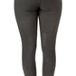 Rear view of black TUFFRIDER LADIES CLASSIC RIBBED TIGHTS with subtle textured knee patches on a model