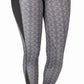 TuffRider Minerva EquiCool Damask Riding Tights with Silicone Knee Patches - Women's Performance Leggings modeled barefoot on white background