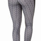 TuffRider Minerva EquiCool Damask Riding Tights with Silicone Knee Patches - Women's Performance Leggings in grey damask pattern.