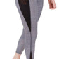 TuffRider Minerva EquiCool Houndstooth Riding Tights with Silicone Knee Patches - Women's Performance Leggings worn barefoot with mesh pocket detail.