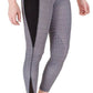 TuffRider Minerva EquiCool Houndstooth Riding Tights with Silicone Knee Patches - Women's Performance Leggings shown in side view