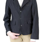 Smiling child wearing TuffRider Children's EquiVent Show Coat with quilted texture and beige riding pants