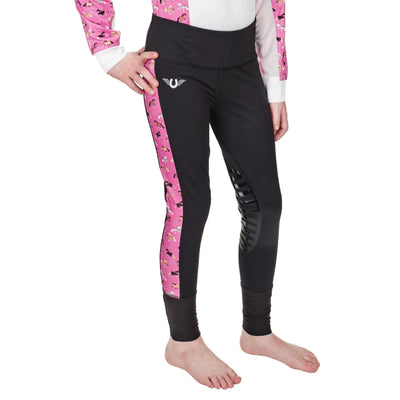 TuffRider Children's Puff Ponies Tights- Black- Large