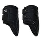 TuffRider Airflow Iron Man Fetlock Boots-Black- Cob designed for equestrian protection with secure adjustable straps.