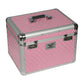 TuffRider Aluminium Diamond Grooming Box-Black in pink with silver trims and black handle for pet grooming supplies storage