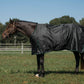 Horse wearing TuffRider 600D RipStop Waterproof/Breathable Comfy Winter Turnout Blanket Medium Weight 200 GSM Standard Neck - Black w Green/Black Trim -69