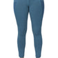 TuffRider Children's Minerva EquiCool Full Seat Tights With Phone Pocket and Loops-Ensign Blue-L shown front view.