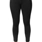 TuffRider Children's Minerva EquiCool Full Seat Tights With Phone Pocket and Loops-Ensign Blue-L shown front view black equestrian leggings