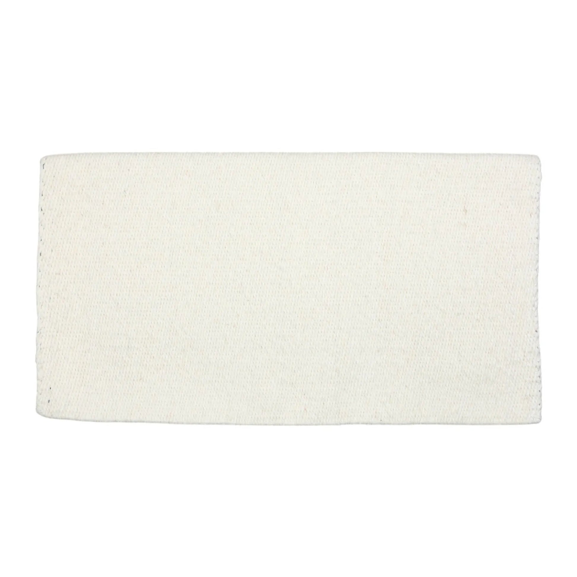 TuffRider Solid Color Double Weave Saddle Blanket-White-34 X 38 Inch shown flat with textured weave pattern