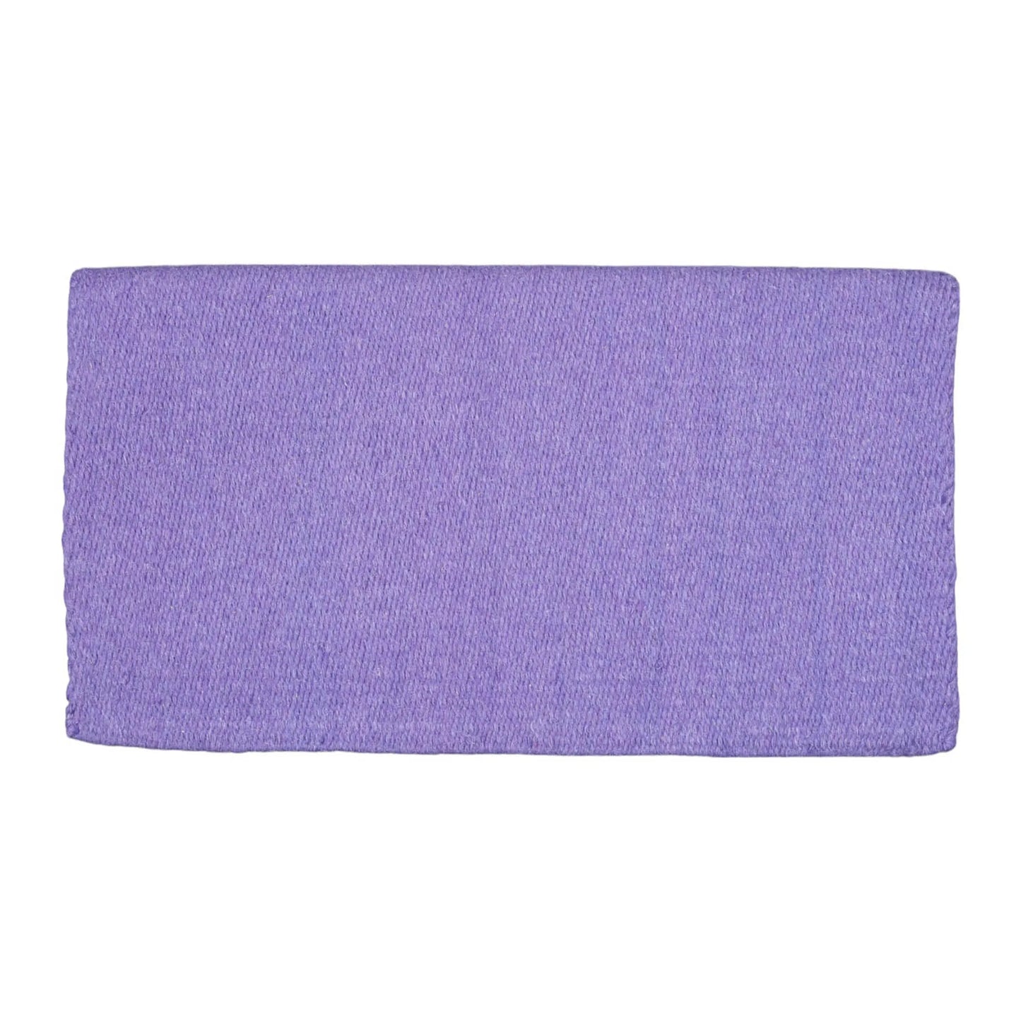 TuffRider Solid Color Double Weave Saddle Blanket-White-34 X 38 Inch displayed in solid purple fabric for equestrian use