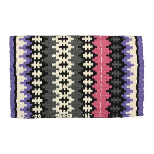 TuffRider Houston Double Weave Saddle Blanket-Purle/Black/White-34 X 42 Inch