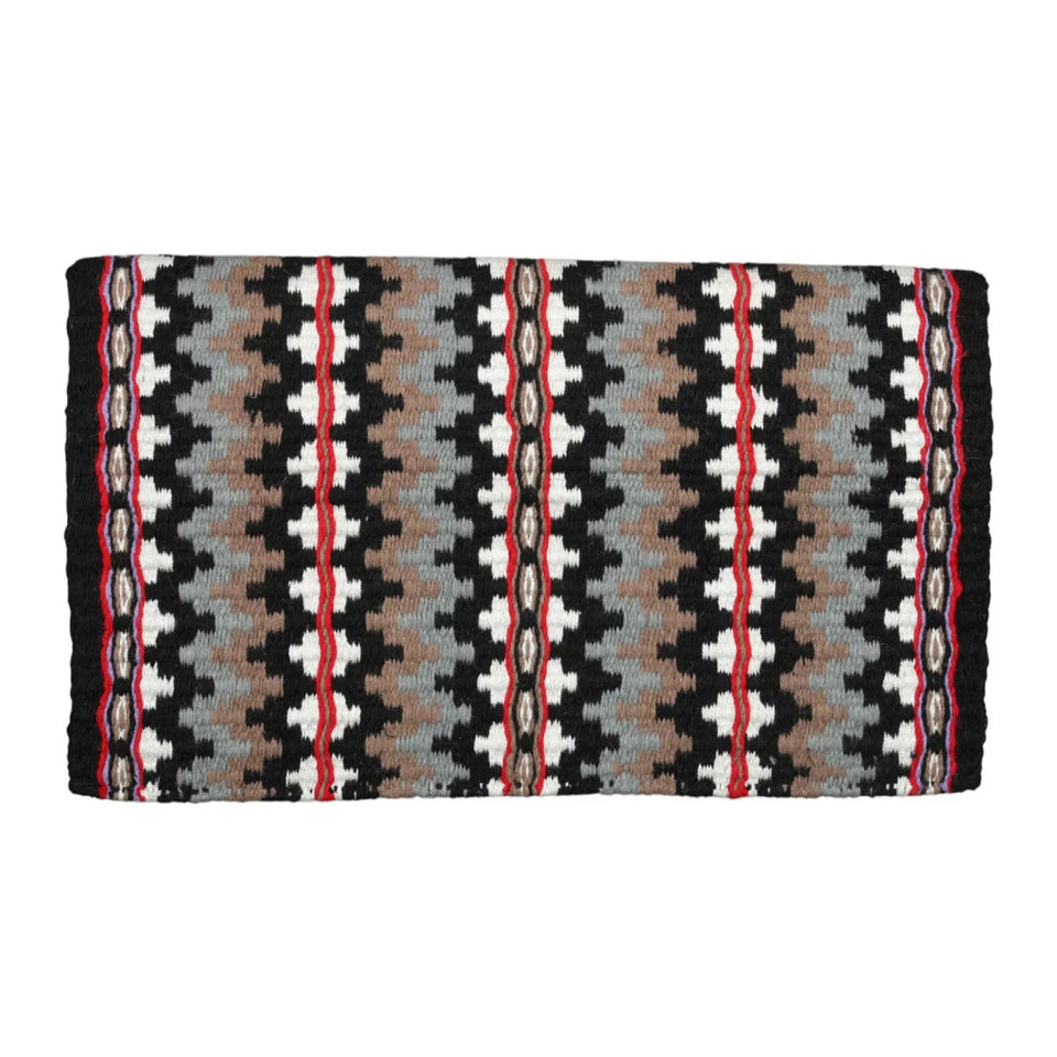 TuffRider Choctaw Double Weave Saddle Blanket-Black/White/Red-34 x 40