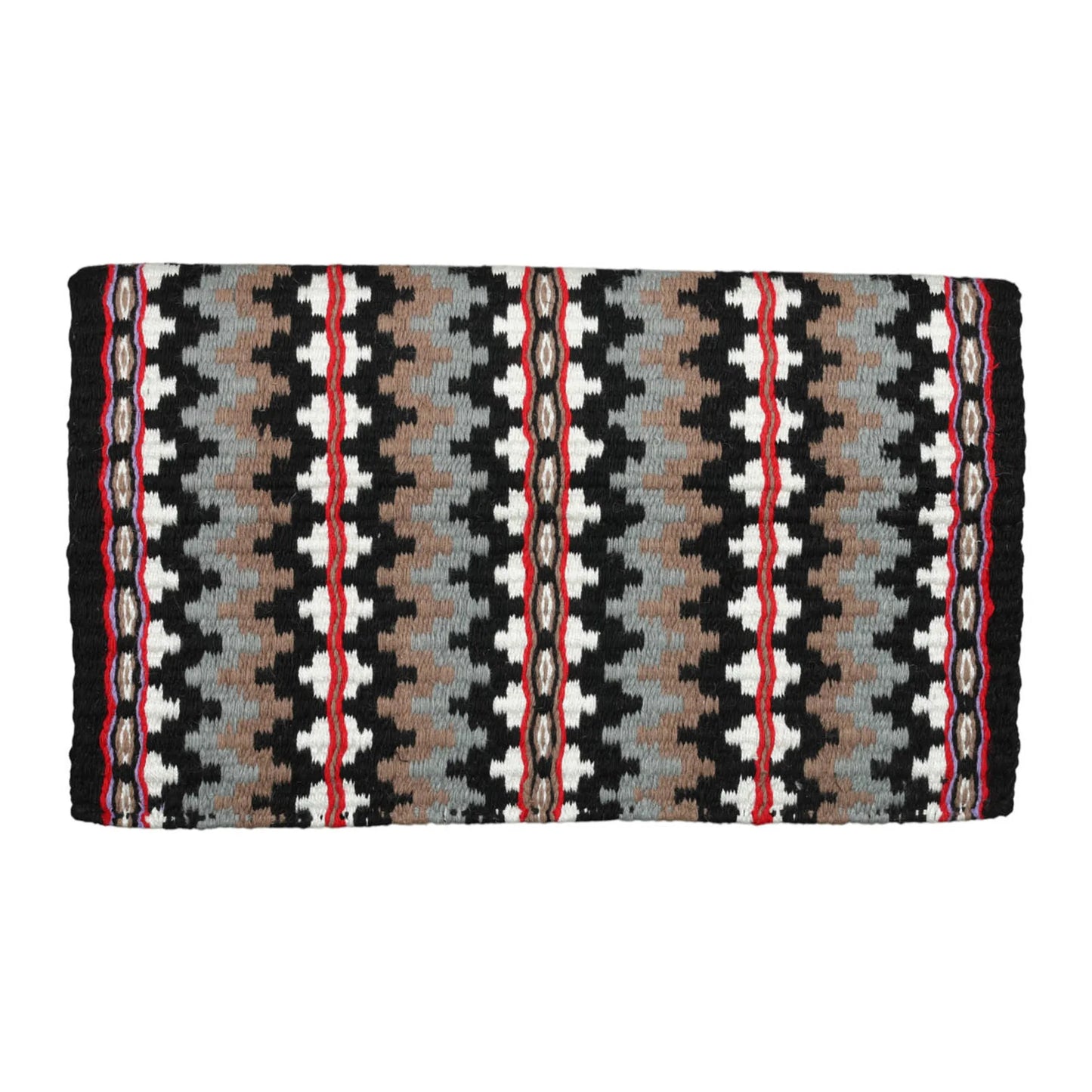 TuffRider Choctaw Double Weave Saddle Blanket-Black/White/Red-34 X 40 Inch with geometric pattern for horse tack