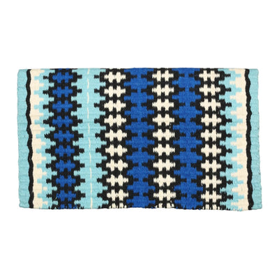 TuffRider Shawnee Double Weave Saddle Blanket-Lt. Blue/R.Blue/Black-34
