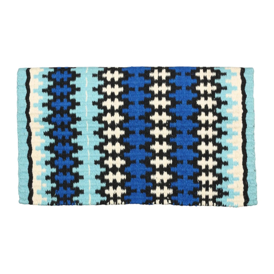 TuffRider Shawnee Double Weave Saddle Blanket-Lt. Blue/R.Blue/Black-34, view 4