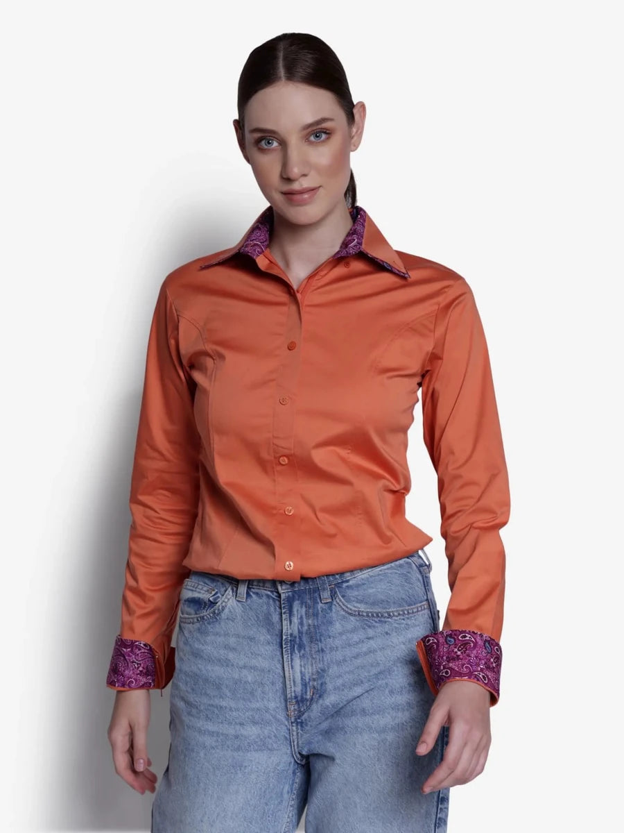 TuffRider Ladies ADEY Double Collar Shirt-Royal Blue -Large, view 11