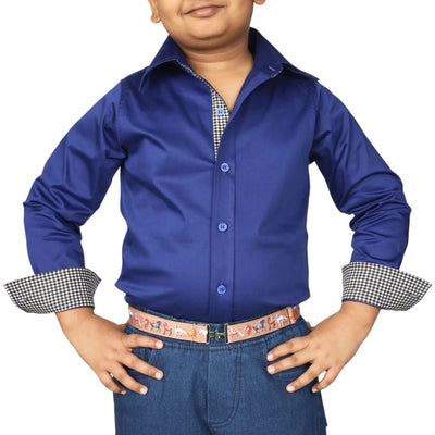 TuffRider Boys ADEY Shirt-Royal Blue -L, 1