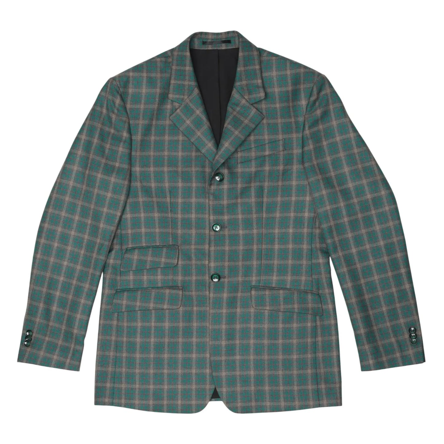 Fox Dreams Men's Hunt Coat-Green Multi Color Plaid-36 hunting jacket with green and brown plaid pattern and button closure