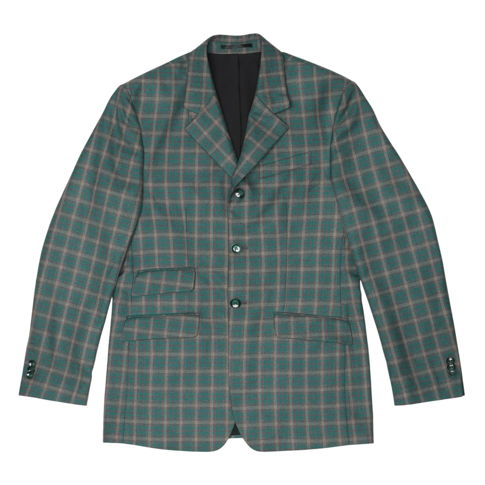 Fox Dreams Men's Hunt Coat-Green Multi Color Plaid-36 classic plaid pattern jacket with notch lapel and button closure