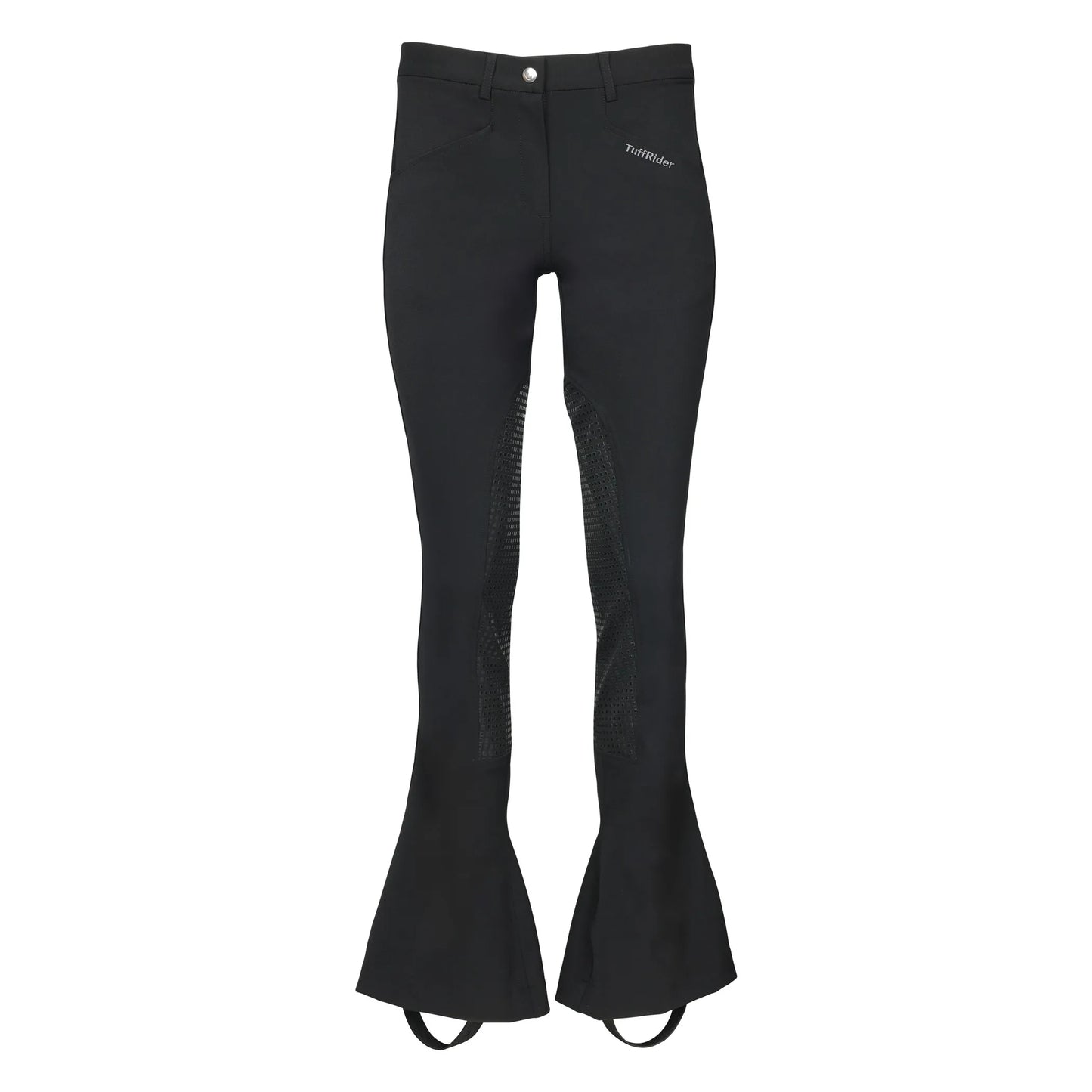 TuffRider Ladies Kentucky Jods-Black-24 riding pants with flared bottoms and stirrups for equestrian use
