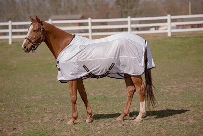 Horse Fly Sheet - CoolMax & Mesh Standard Neck Fly Sheet with Fabric &, White/69