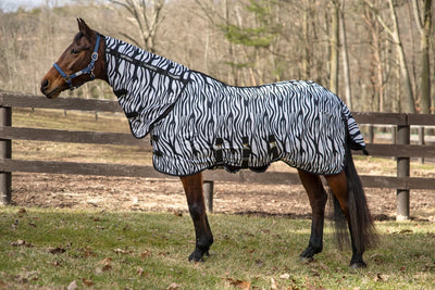 TuffRider Comfy Plus Combo Neck Fly Sheet- Zebra Print, 69 in