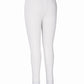 White TuffRider Ladies Ribb Knee Patch Breeches designed for comfort and durability in equestrian activities.