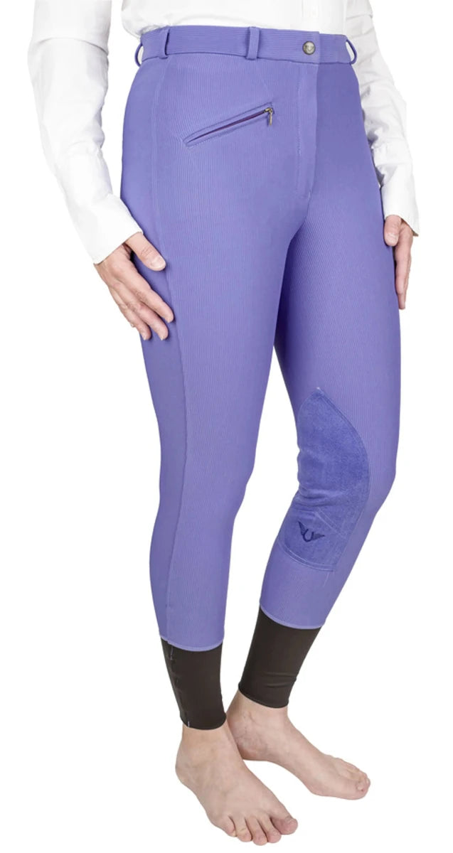 TuffRider Ladies Ribb Knee Patch Breeches- Sage- 24, view 15