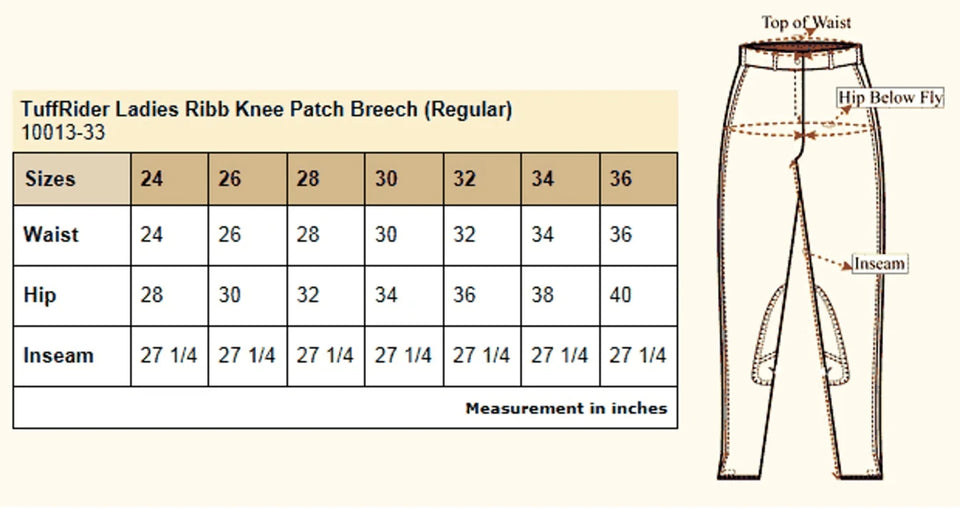 TuffRider Ladies Ribb Knee Patch Breeches- Sage- 24, view 16
