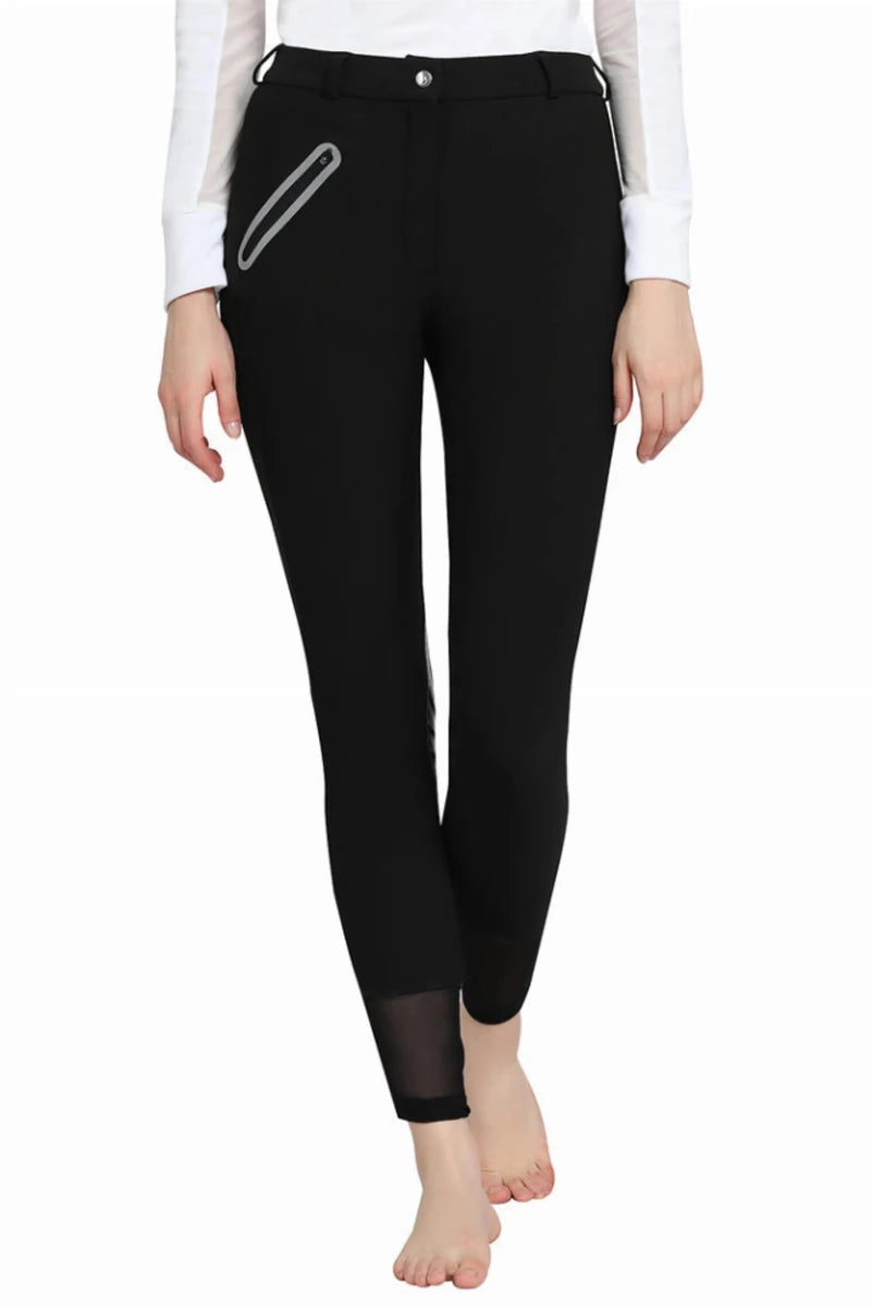 TuffRider Tiffany Ribbed Breeches - Silicone Knee Patch Riding Pants, view 16