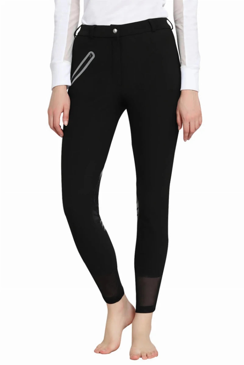 TuffRider Tiffany Ribbed Breeches - Silicone Knee Patch Riding Pants, view 17