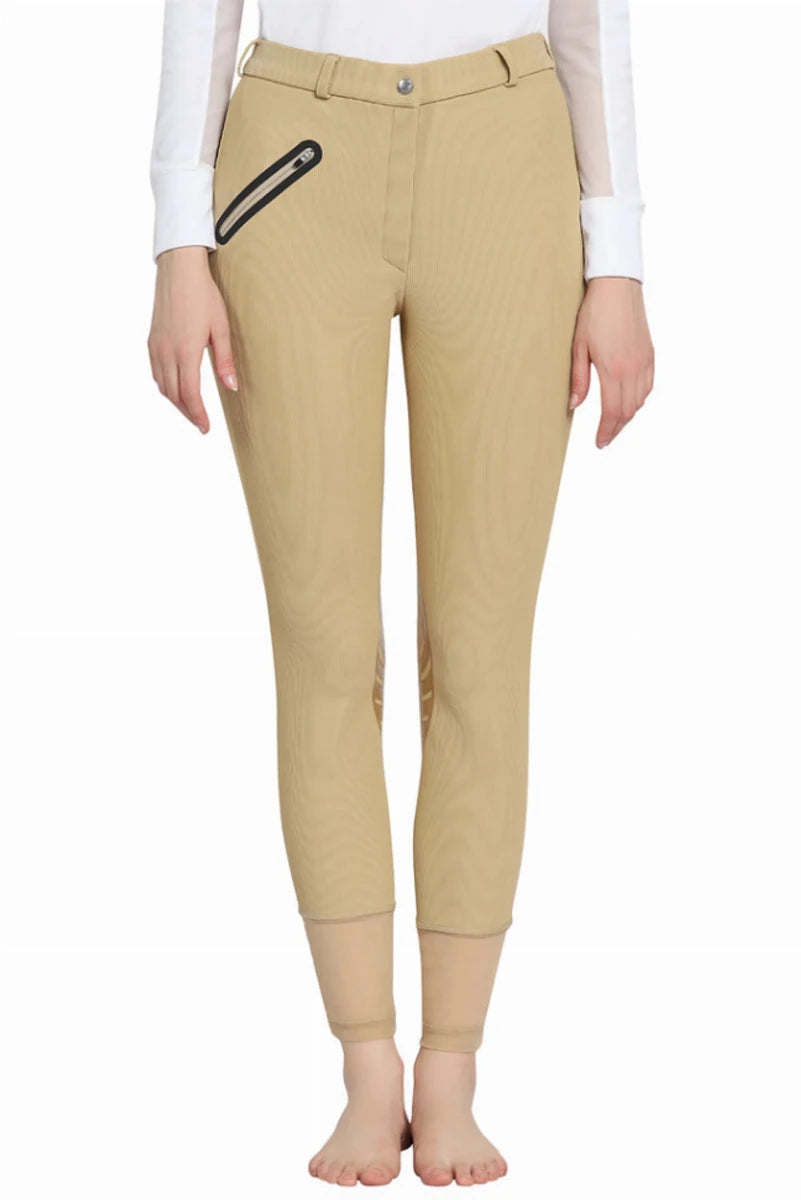 Tuffrider Tiffany Ribbed Breech With Silicone Knee Patch, view 4