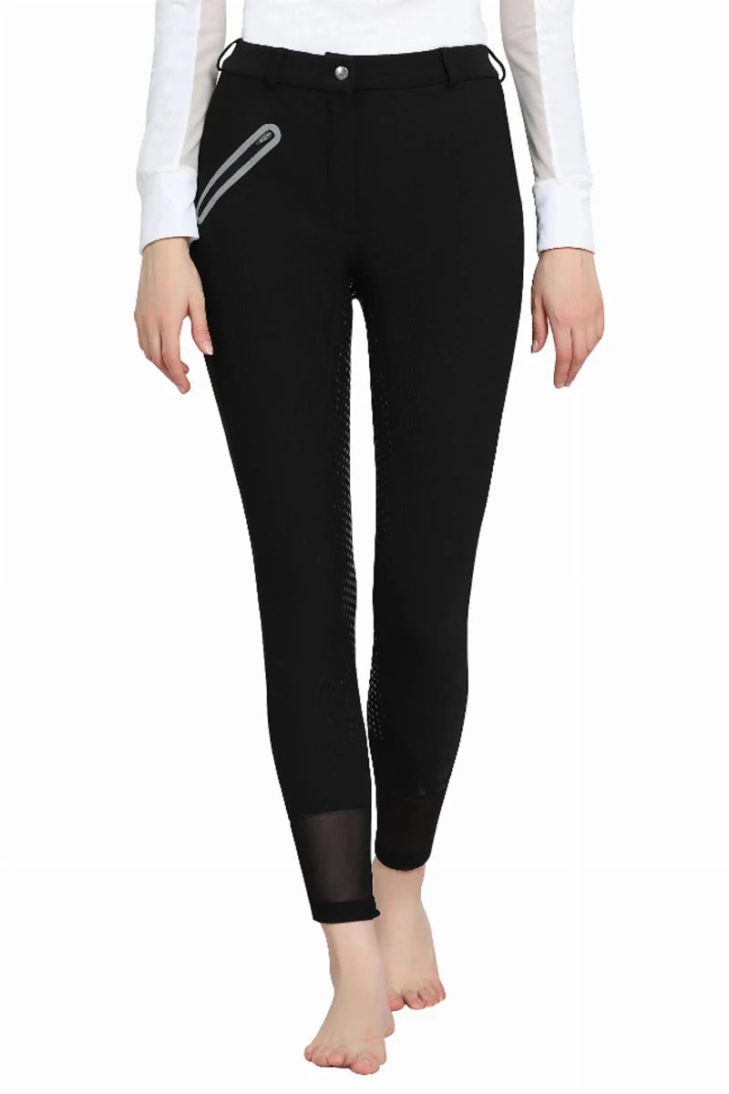TuffRider Tiffany Ribbed Breeches with Silicone Full Seat, view 17