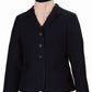 TuffRider Children's Starter Plus Show Coat in navy with three buttons and classic riding jacket style on mannequin