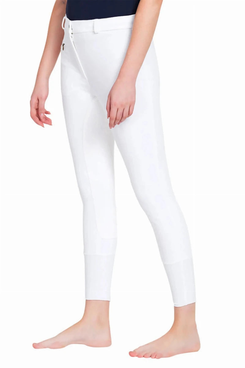Women's Full Seat Riding Breeches - TuffRider Ribb Natural Waist Belt, White/32, view 5