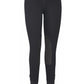 TuffRider Ladies Cotton Lowrise Pull-On Knee Patch Breeches in black with reinforced knee patches for equestrian use