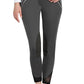 Front view of a woman wearing TUFFRIDER LADIES YETI SOFT SHELL KNEE PATCH BREECHES in dark grey with zipper pockets