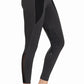 TuffRider Tatum Silicone Knee Patch Tights - Women's Riding Tights with Mesh Pockets in black with textured knee grip and mesh inserts.