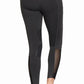 TuffRider Tatum Silicone Knee Patch Tights - Women's Riding Tights with Mesh Pockets shown from back in black design