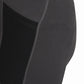 Close-up of gray TuffRider Tatum Silicone Knee Patch Tights - Women's Riding Tights with Mesh Pockets showing knee patch and stitching detail