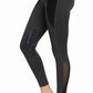 TuffRider Tatum Silicone Knee Patch Tights - Women's Riding Tights with Mesh Pockets in black with silicone knee grips and mesh panels.
