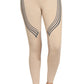 TUFFRIDER LADIES PINTA TIGHTS in tan with black stripe accents and textured knee grips for comfort and style