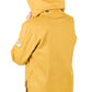 Child wearing mustard yellow TuffRider Children's Little Trotter Jacket with hood up, back view, outdoor wear