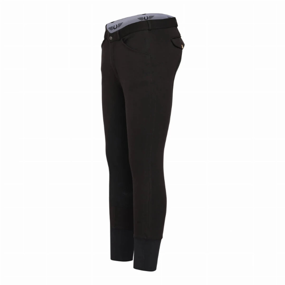Men's Full Seat Riding Breeches - UltraGripp Full Seat Breeches with Contoured Sock Bottoms - TuffRider Patrol in dark color