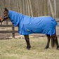 TuffRider 600 D Comfy Winter Medium Weight Turnout Blanket w/ Combo Neck- 200 GSM- Turquoise- 69 on horse outdoors