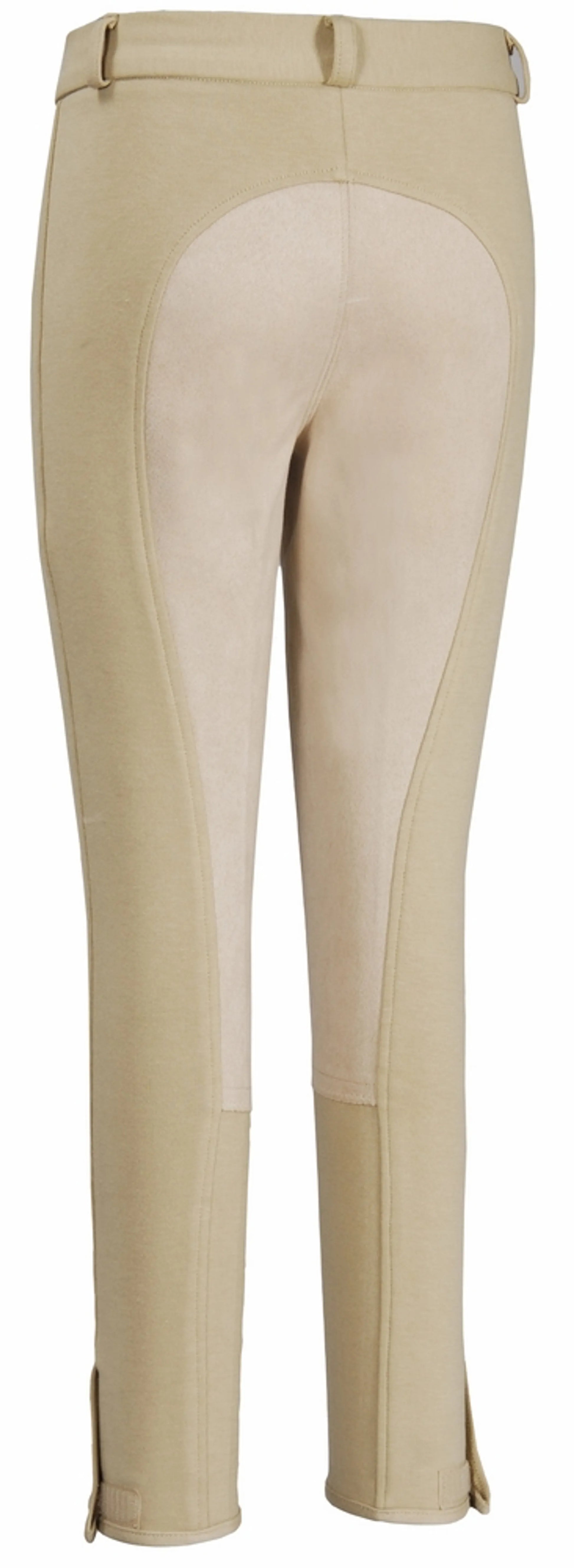TuffRider Children's Cotton Full Seat Breeches in beige with reinforced full seat for equestrian comfort and grip