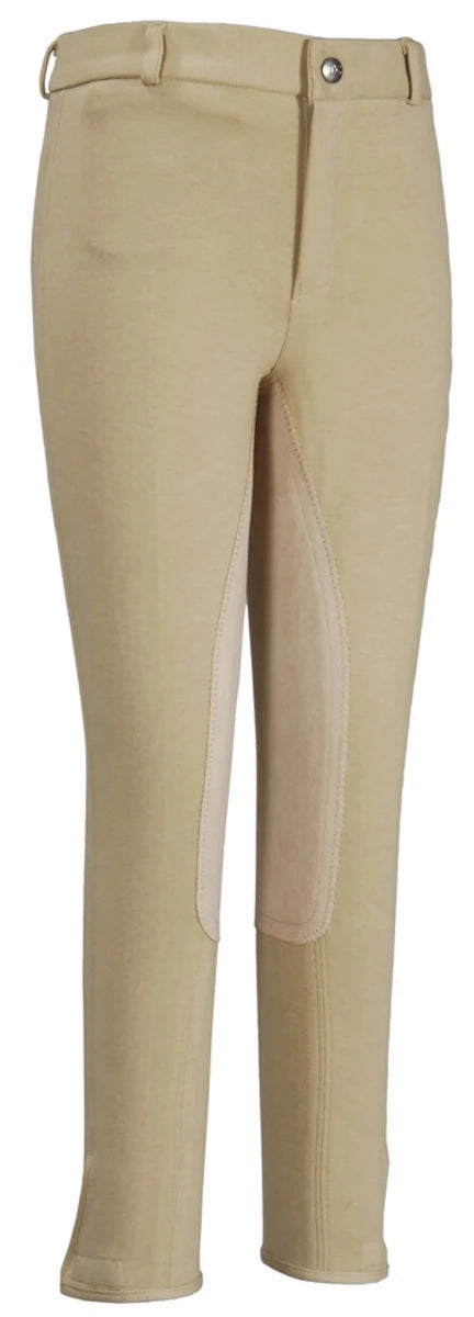 TuffRider Children's Cotton Full Seat Breeches, light tan/14, view 3