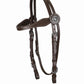 TuffRider Western Browband Concho Headstall in brown leather with silver concho detail for horse tack equestrian supplies